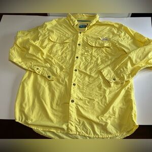 MAGELLAN Fish Gear Relaxed Fit Mens XL Yellow Long Sleeve Vented Fishing Shirt